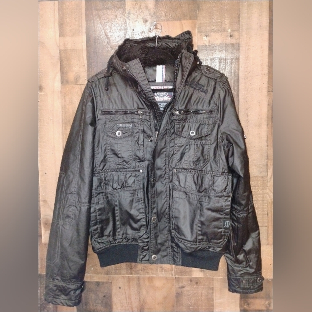 Petrol Industries Men's Black Bomber Moto Jacket
